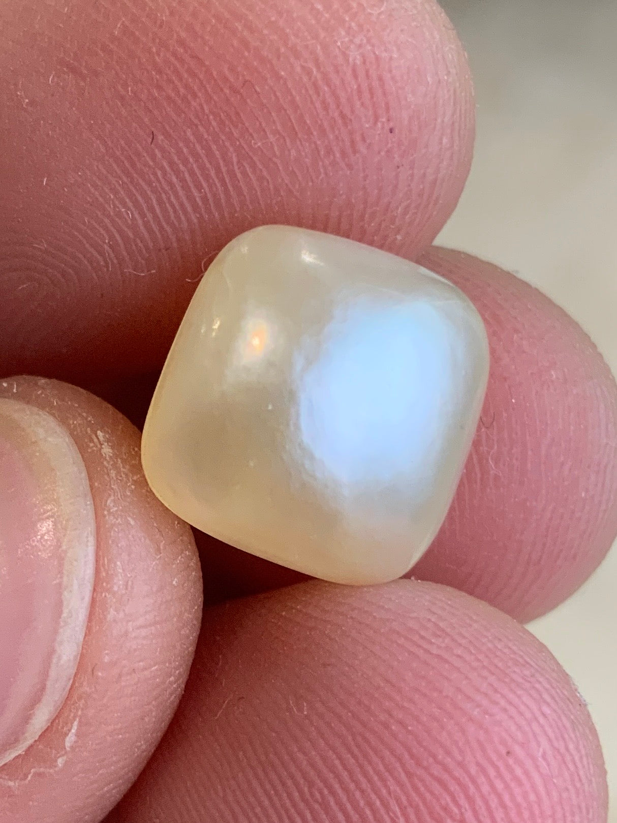 Opal Essence Australian Mabe Blister Pearl White Square pendant or ring