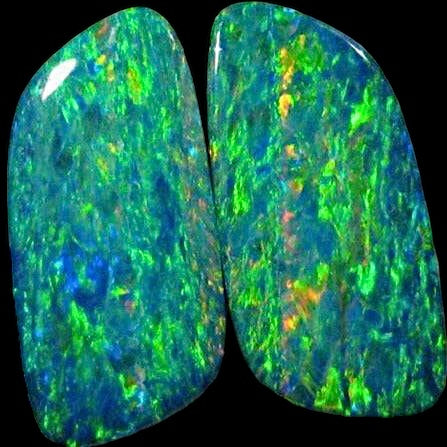 Mintabie opal doublet pair - Opal Essence Wholesalers