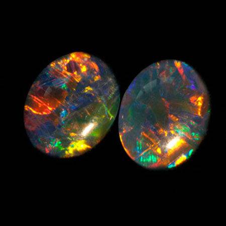 Gem Opal Triplet Pair 10x8mmAustralian Gem Grade Opal Triplet Pair 10x8mm