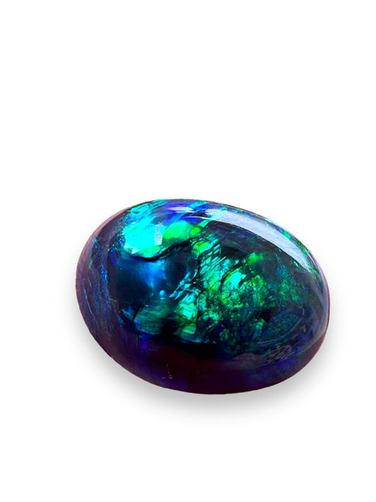 Lightning Ridge Black Opal 5.87ct Electric Blue Green - Opal Essence