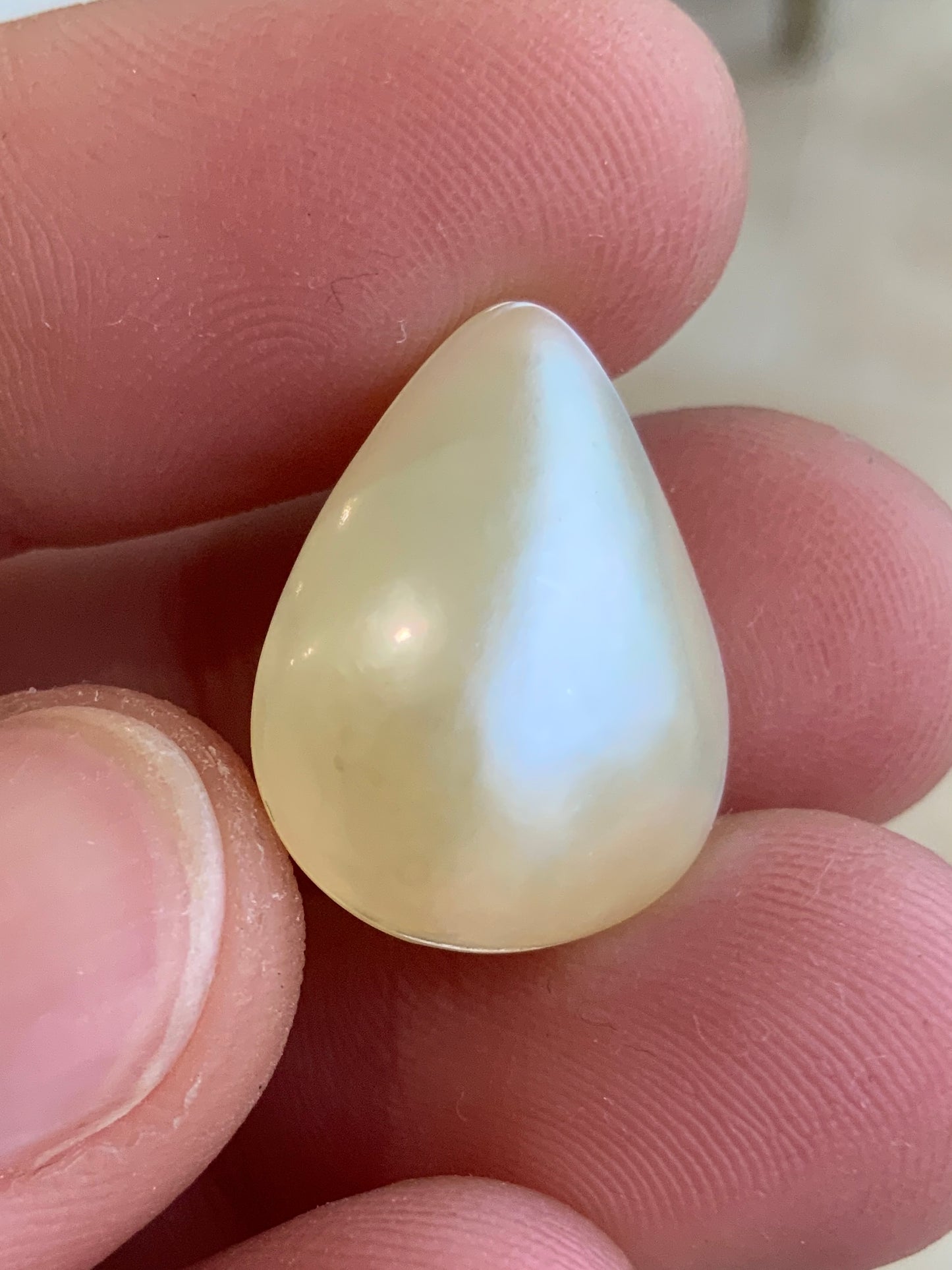 Opal Essence Mabe pearl white teardrop 