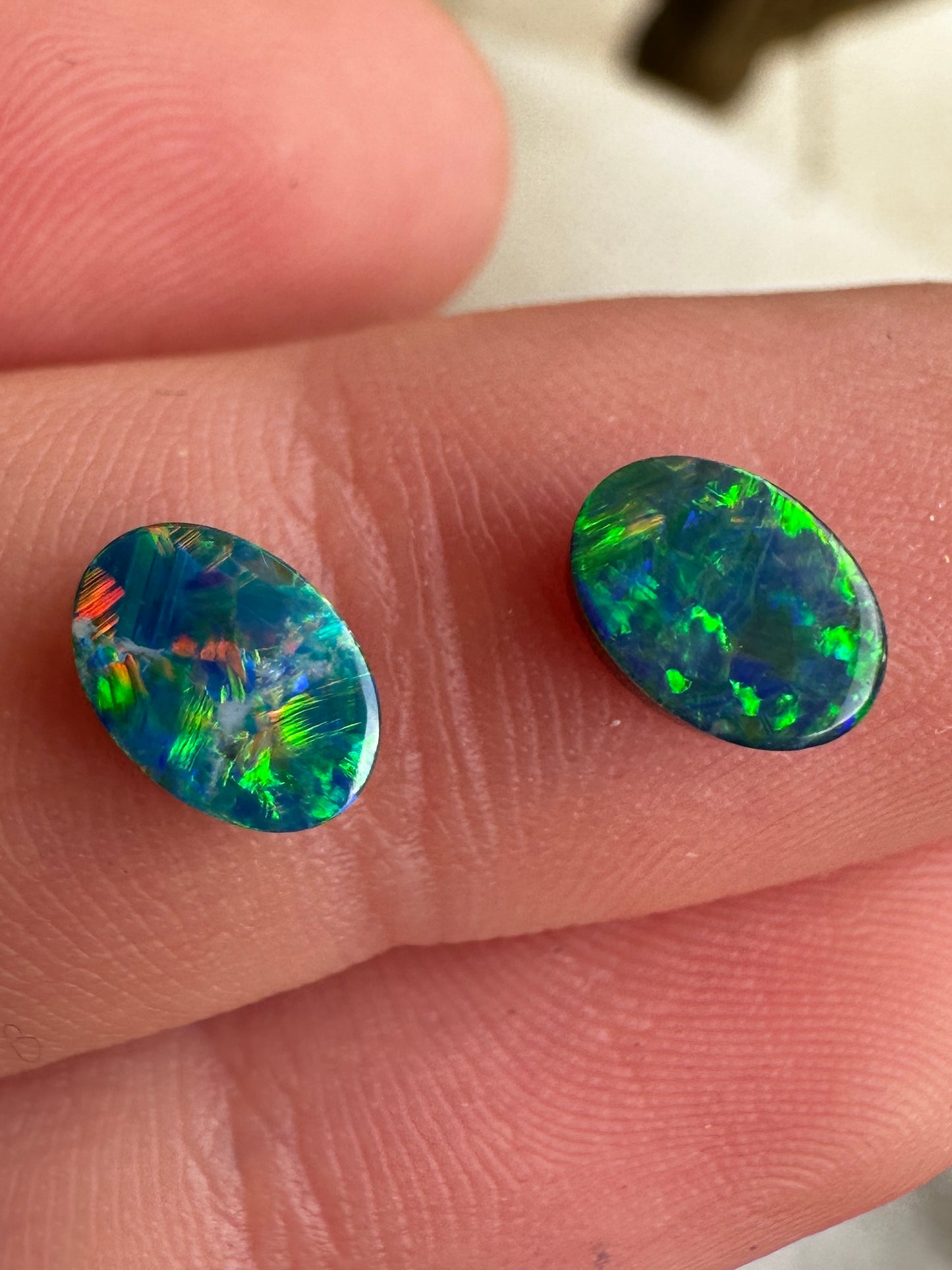 Opal Essence Opal doublet pair