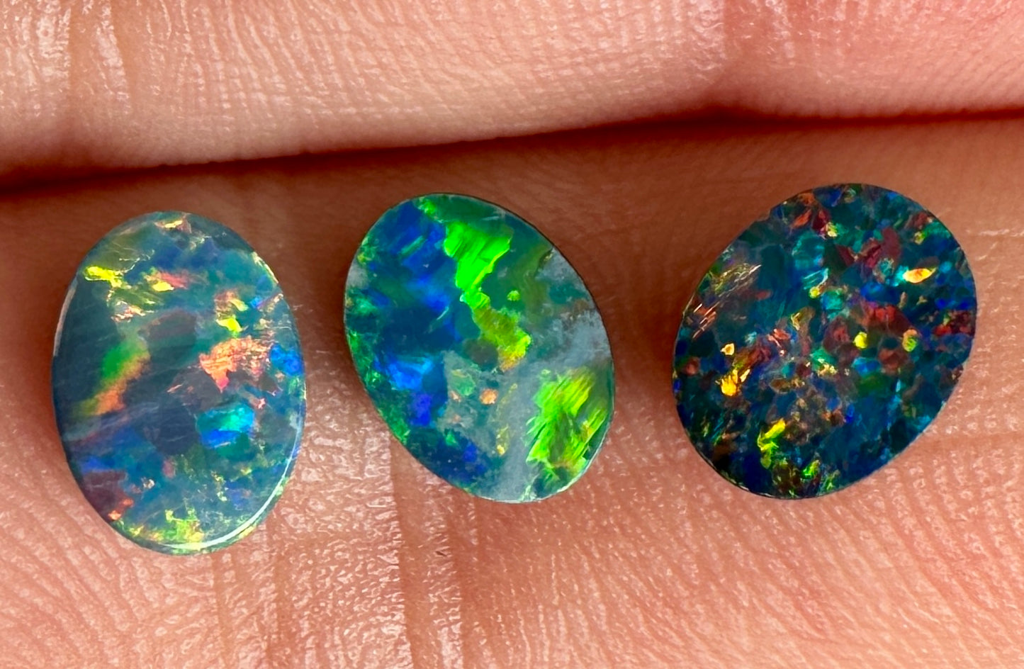 Opal Essence Australian Opal doublet pair 