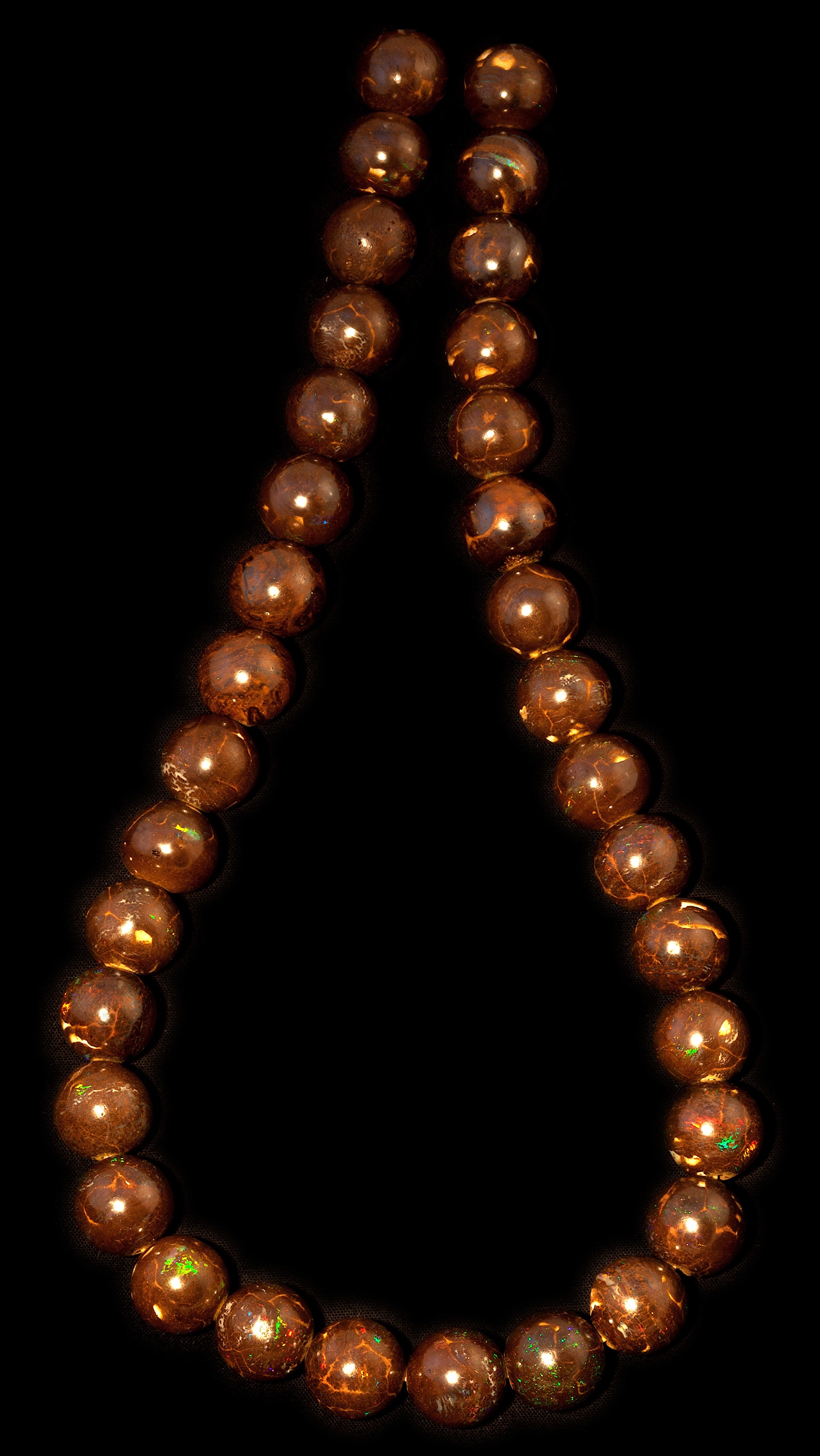  Queensland Boulder Opal Matrix Beads 12mm