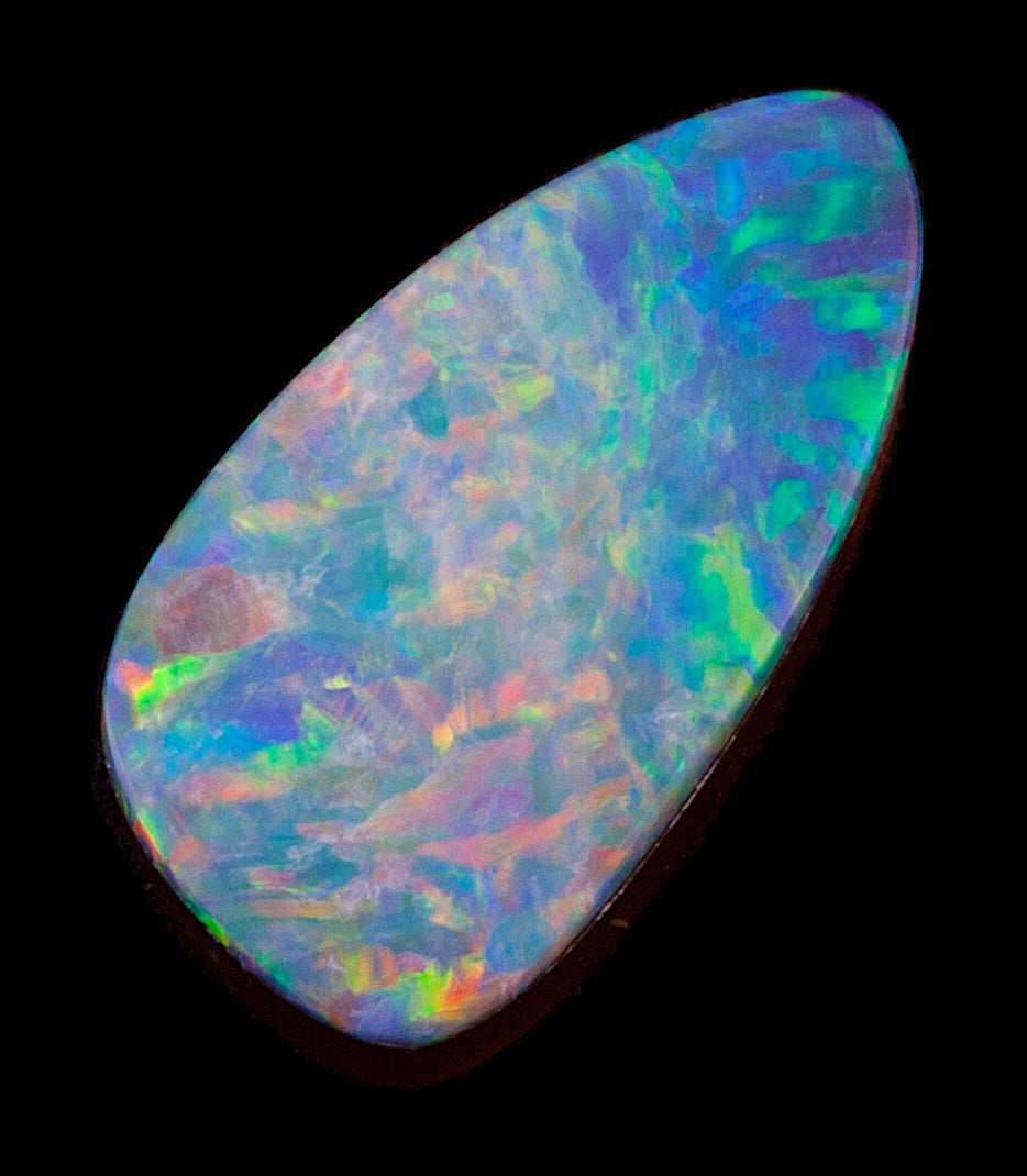 Pearshape Australian opal doublet