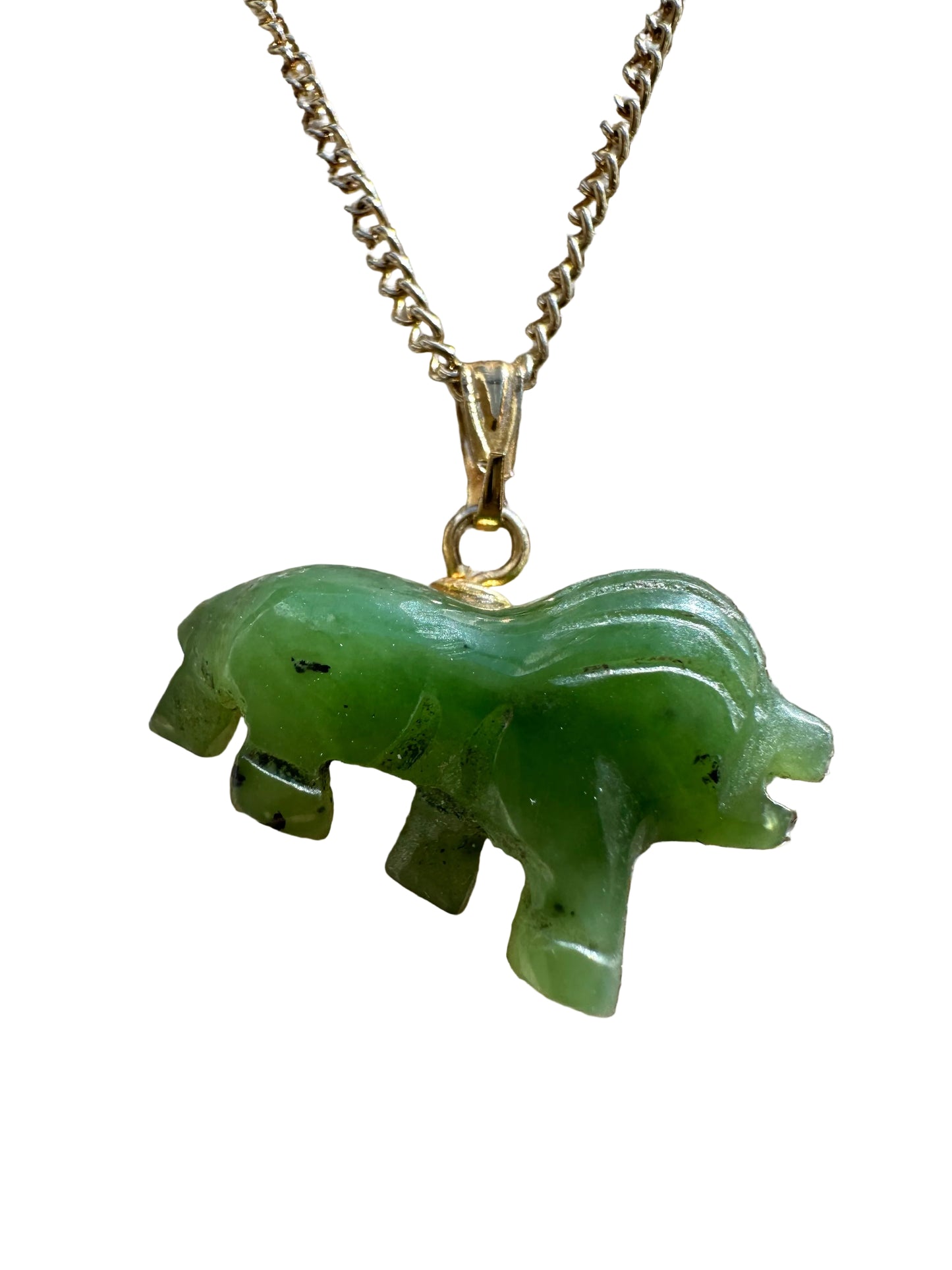 Nephrite Jade Lion Blessing Pendant
