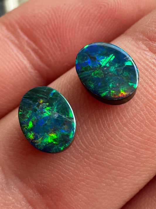 Opal Essence Australian Opal doublet pair 