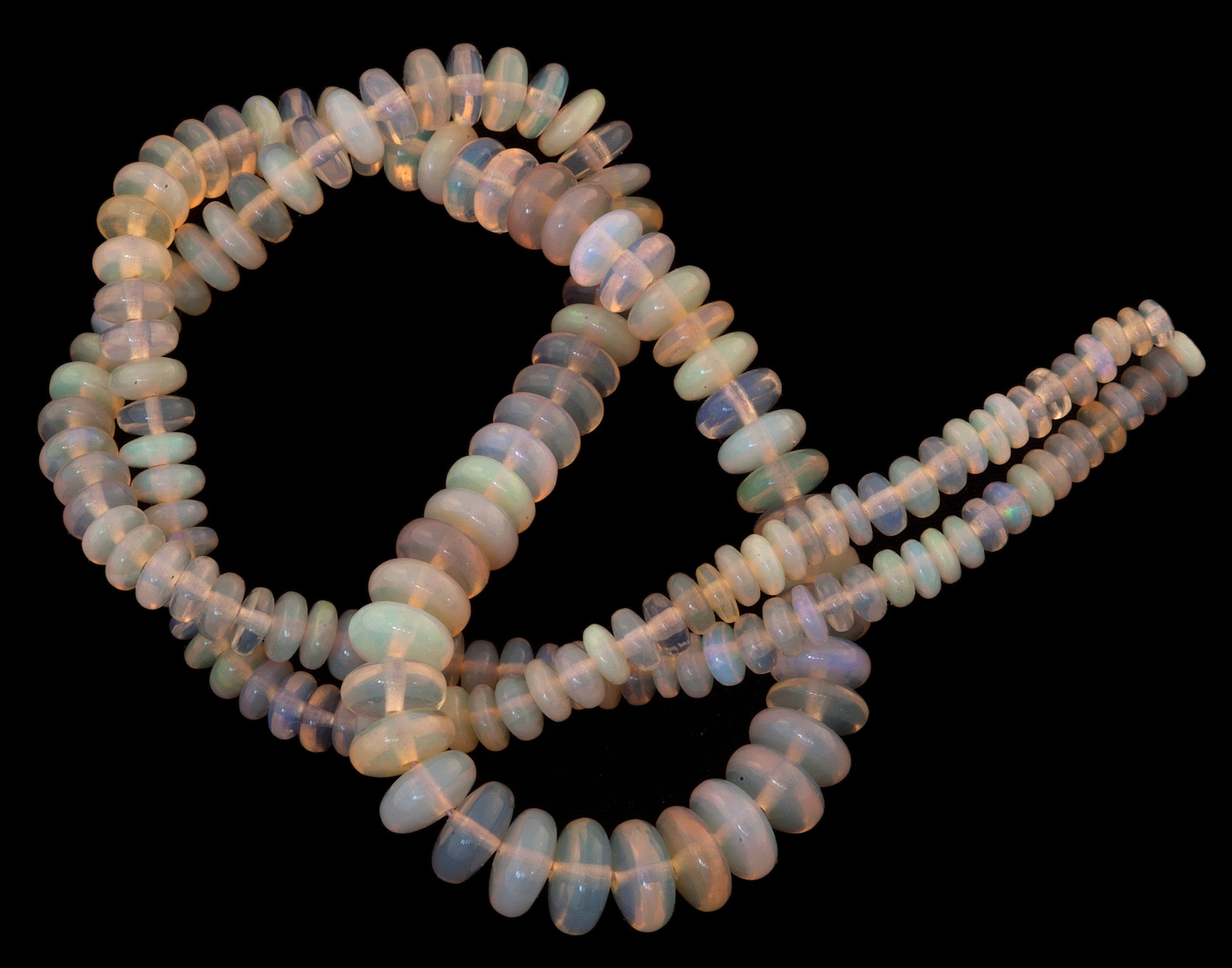 Genuine Australian Opal Rondel Beads 3-7mm