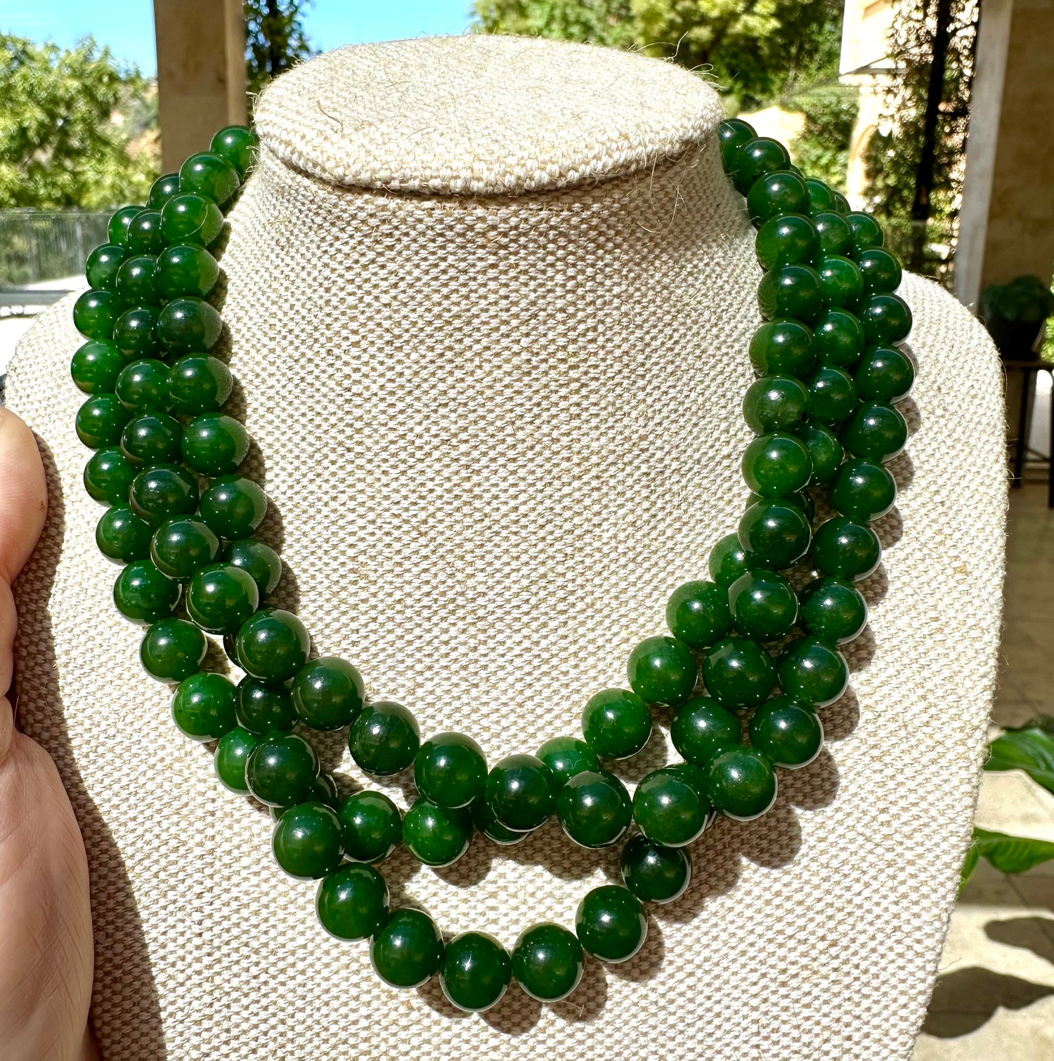 3 Strands 16" Australian Natural Nephrite Jade Green Beads 10mm