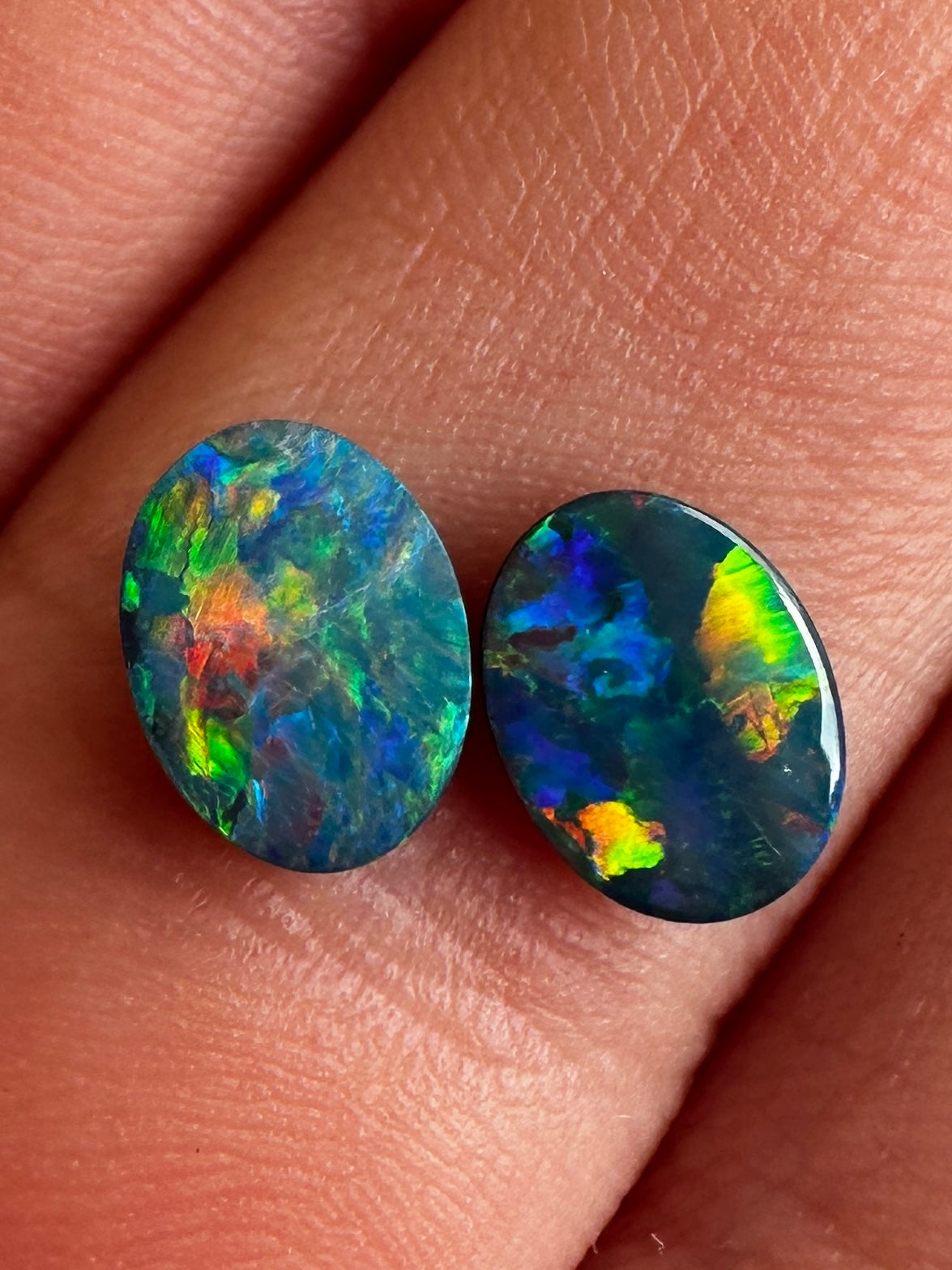 Opal Essence Australian Opal doublet pair 