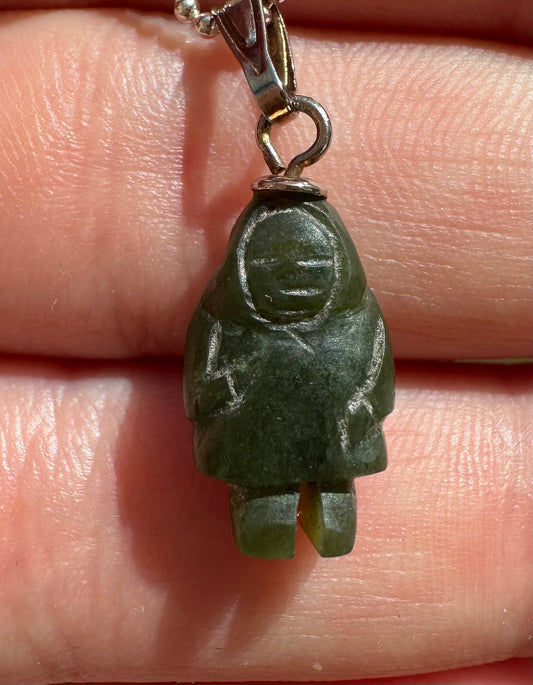 Green nephrite jade charm or pendant
