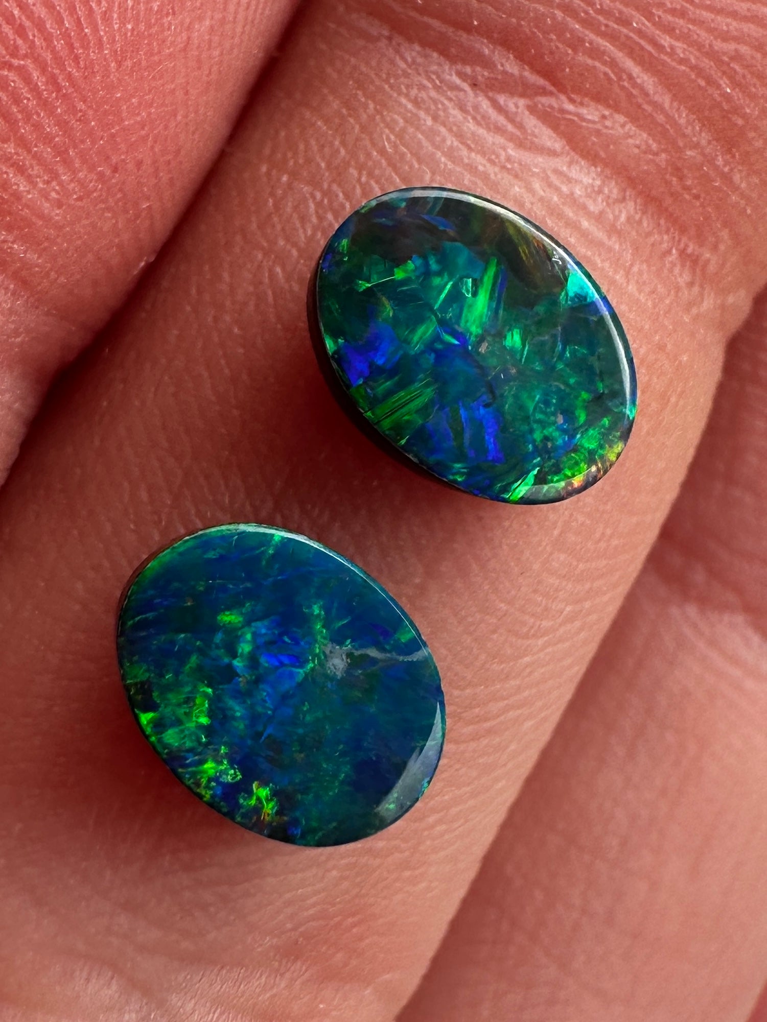 Opal Essence Australian Opal doublet pair 