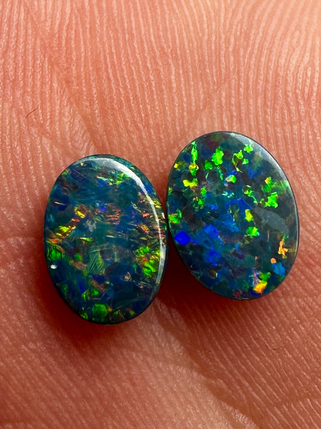 Opal Essence Australian Opal doublet pair 