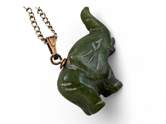 Australian Cowell Green Jade Elephant Blessing Charm or pendant