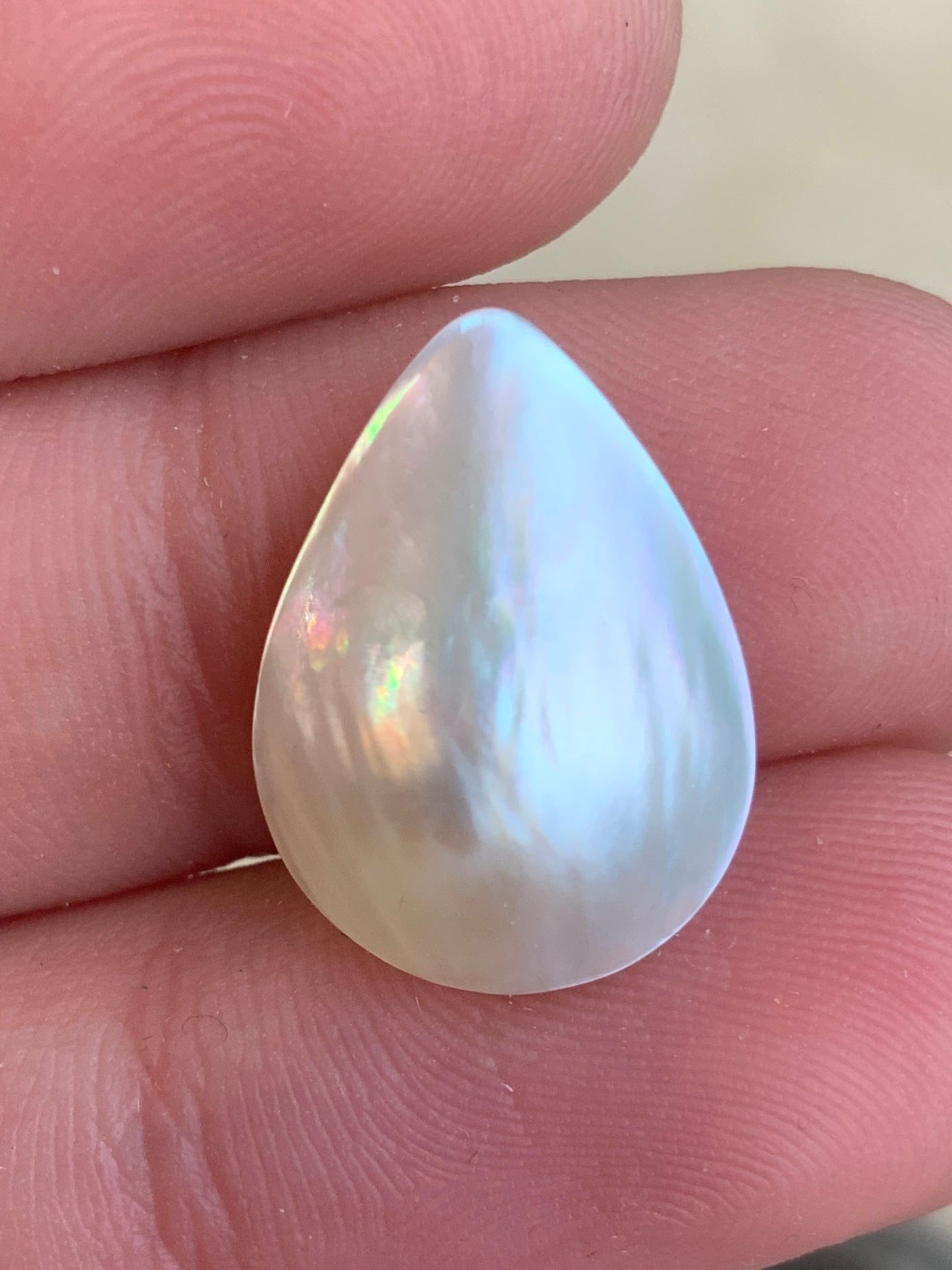 Opal Essence Mabe pearl white teardrop