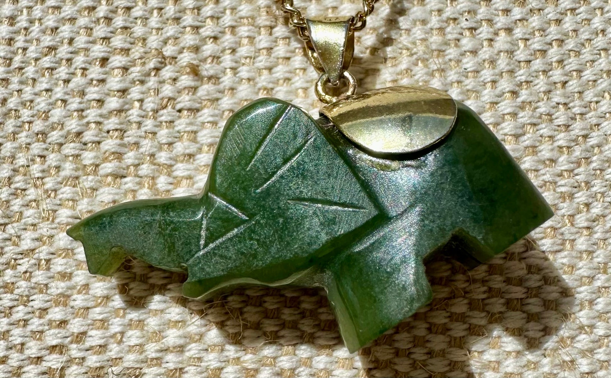 Australian Cowell green jade elephant blessing charm or pendant