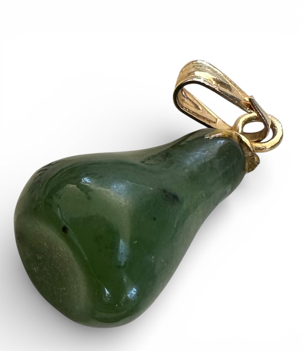 Australian Cowell green jade pear blessing charm or pendant