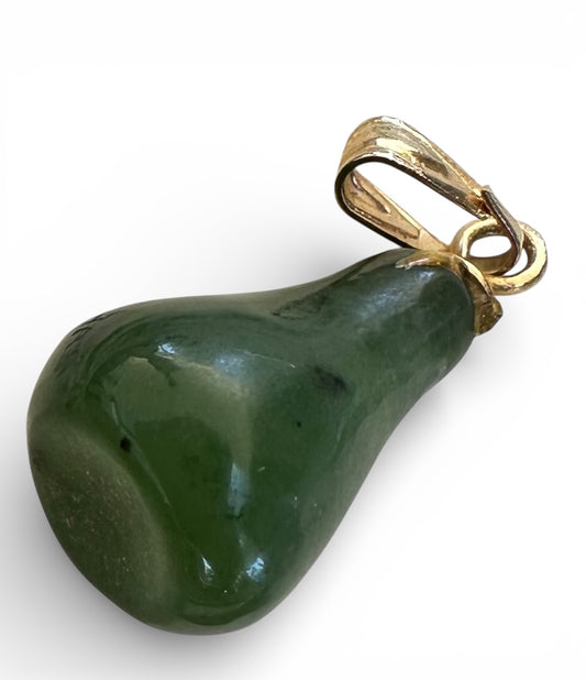 Australian Cowell green jade pear blessing charm or pendant