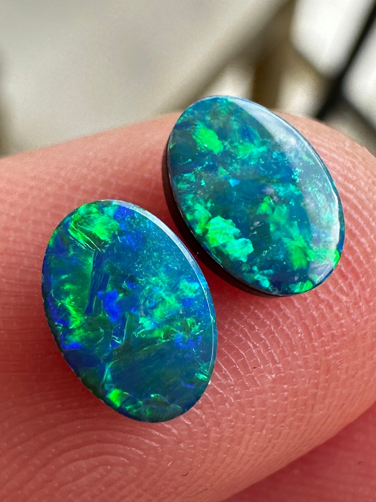 Opal Essence Opal doublet pair