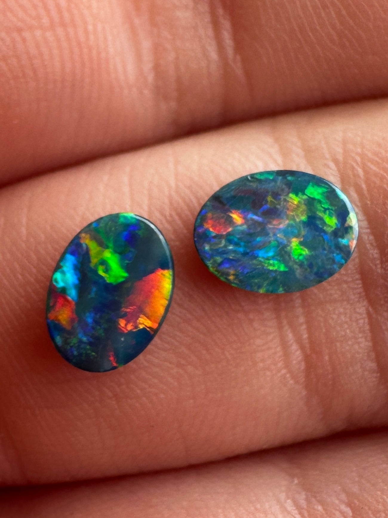 Opal Essence Australian Opal doublet pair 