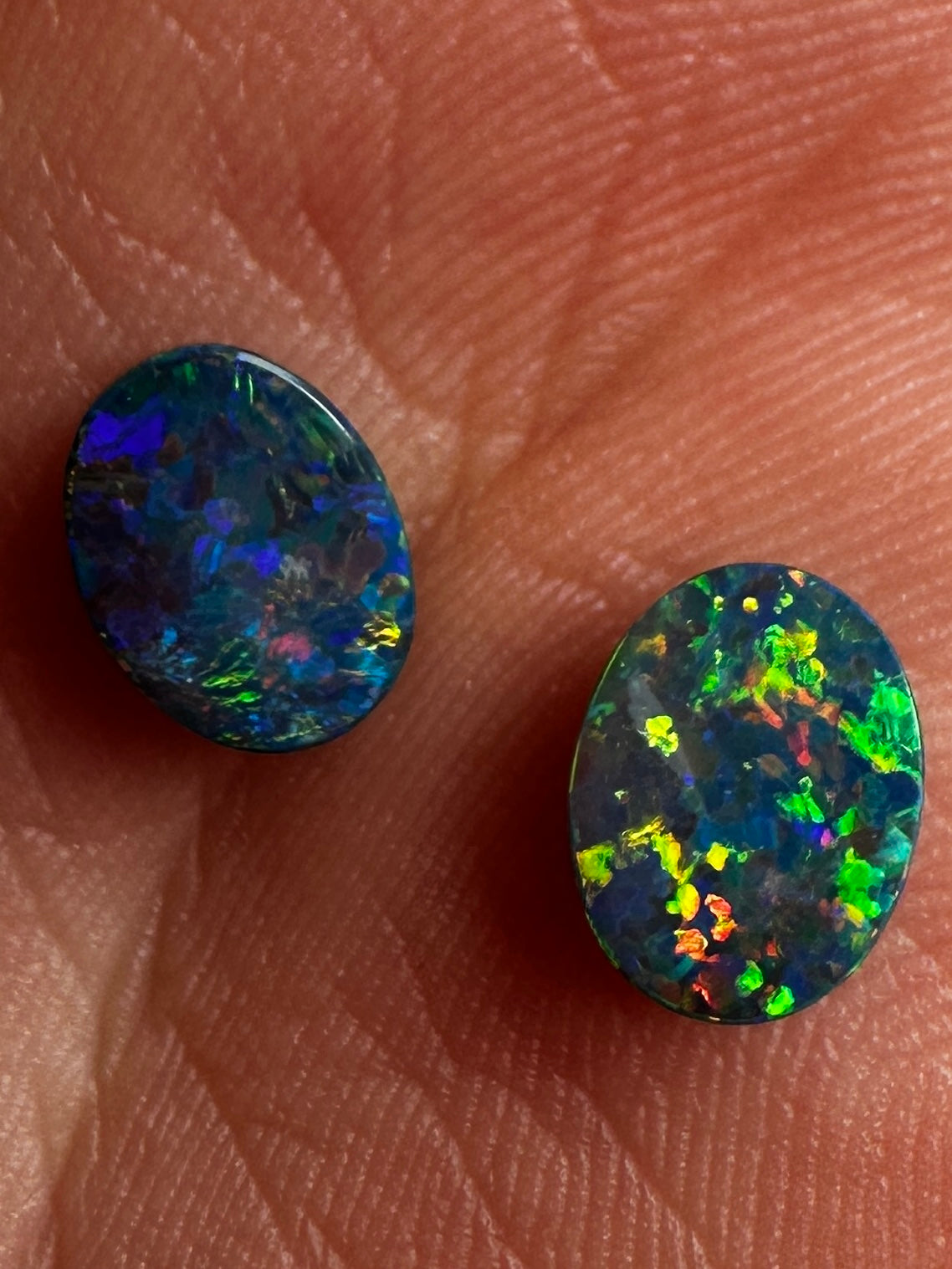 Opal Essence Australian Opal doublet pair 