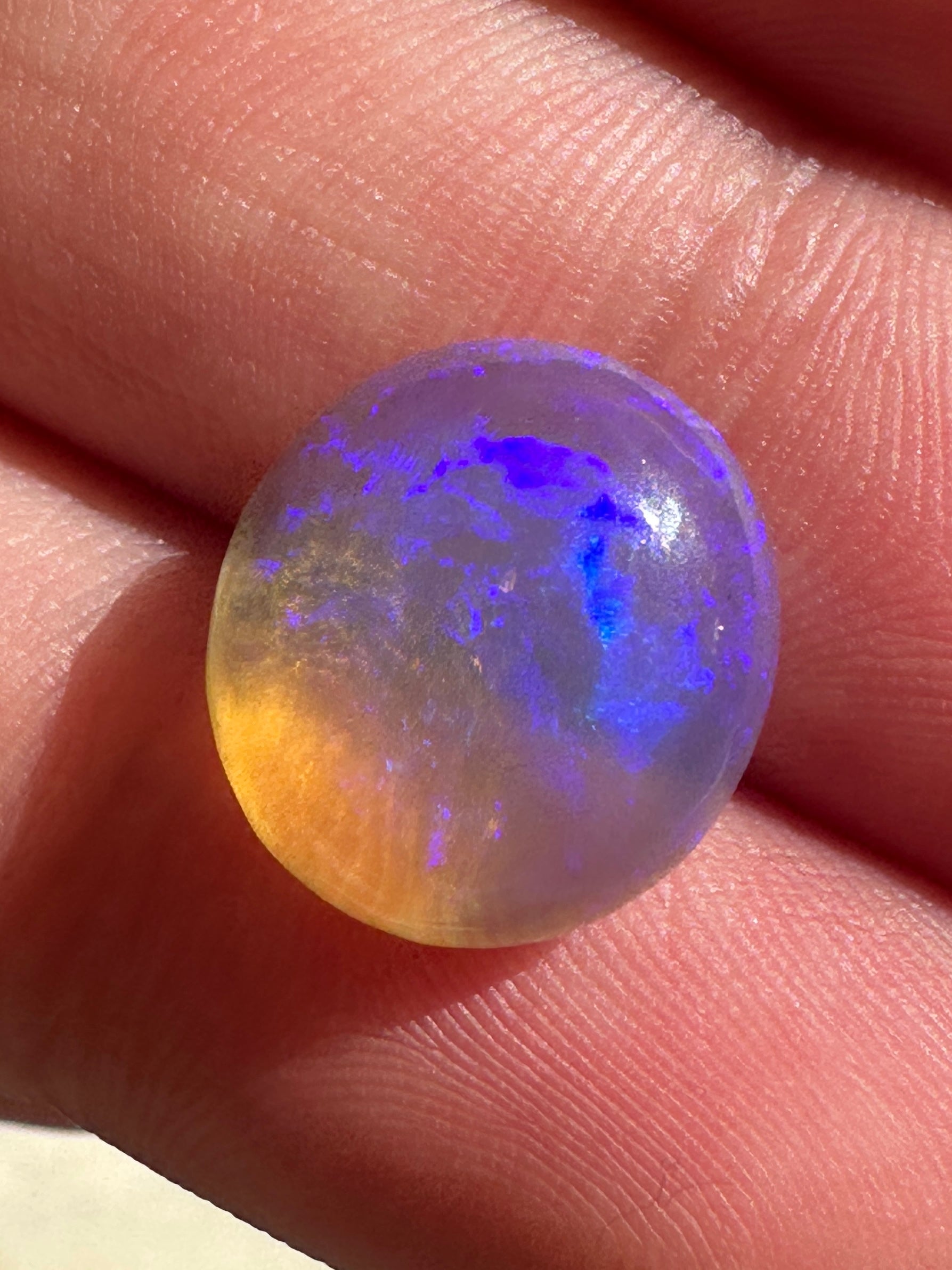 Australian Lightning Ridge blue and purple unset Crystal Opal pendant 5.5 ct