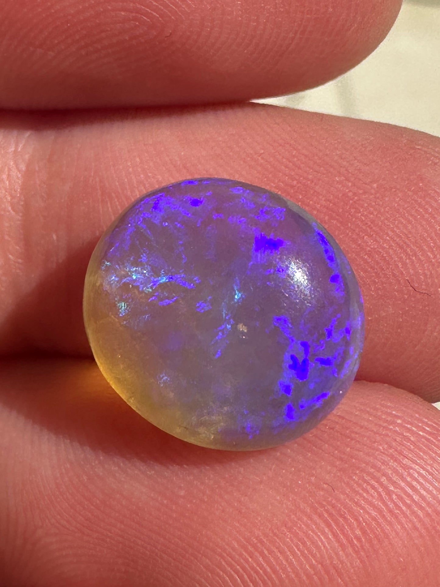 Australian Lightning Ridge blue and purple unset Crystal Opal pendant 5.5 ct