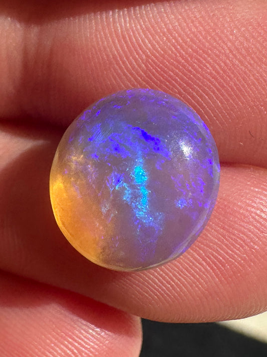 Australian Lightning Ridge blue and purple unset Crystal Opal pendant 5.5 ct