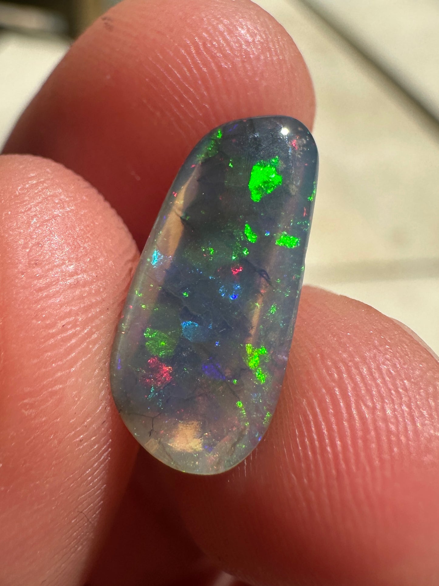 Australian Lightning Ridge multicolored black unset pendant or ring Crystal Opal 2.90 ct