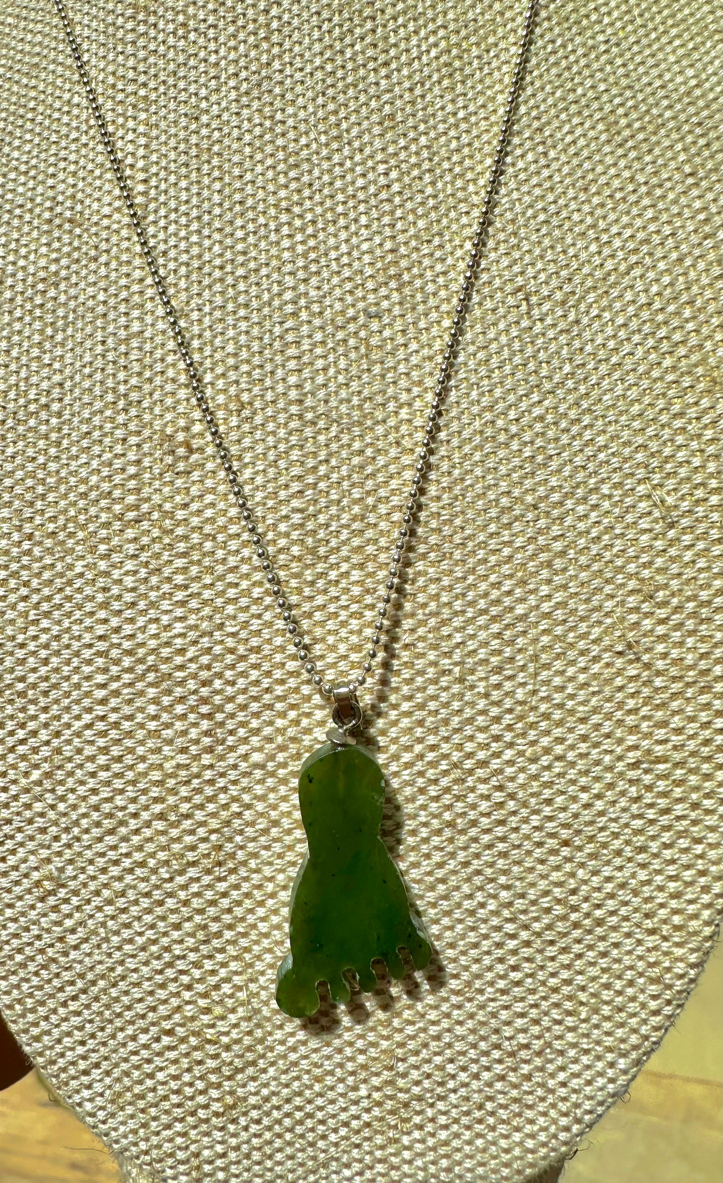 Nephrite Jade Foot Blessing Pendant