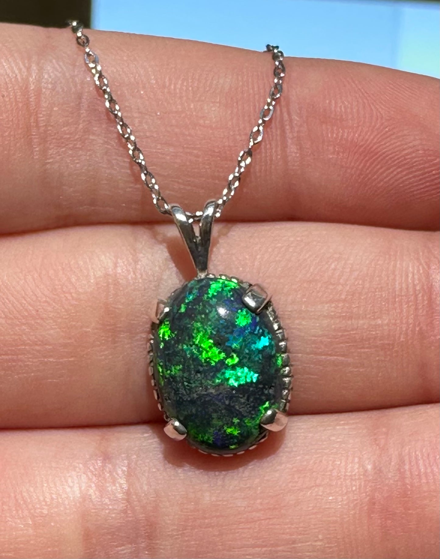 Andamooka Matrix Opal 925 silver Pendant