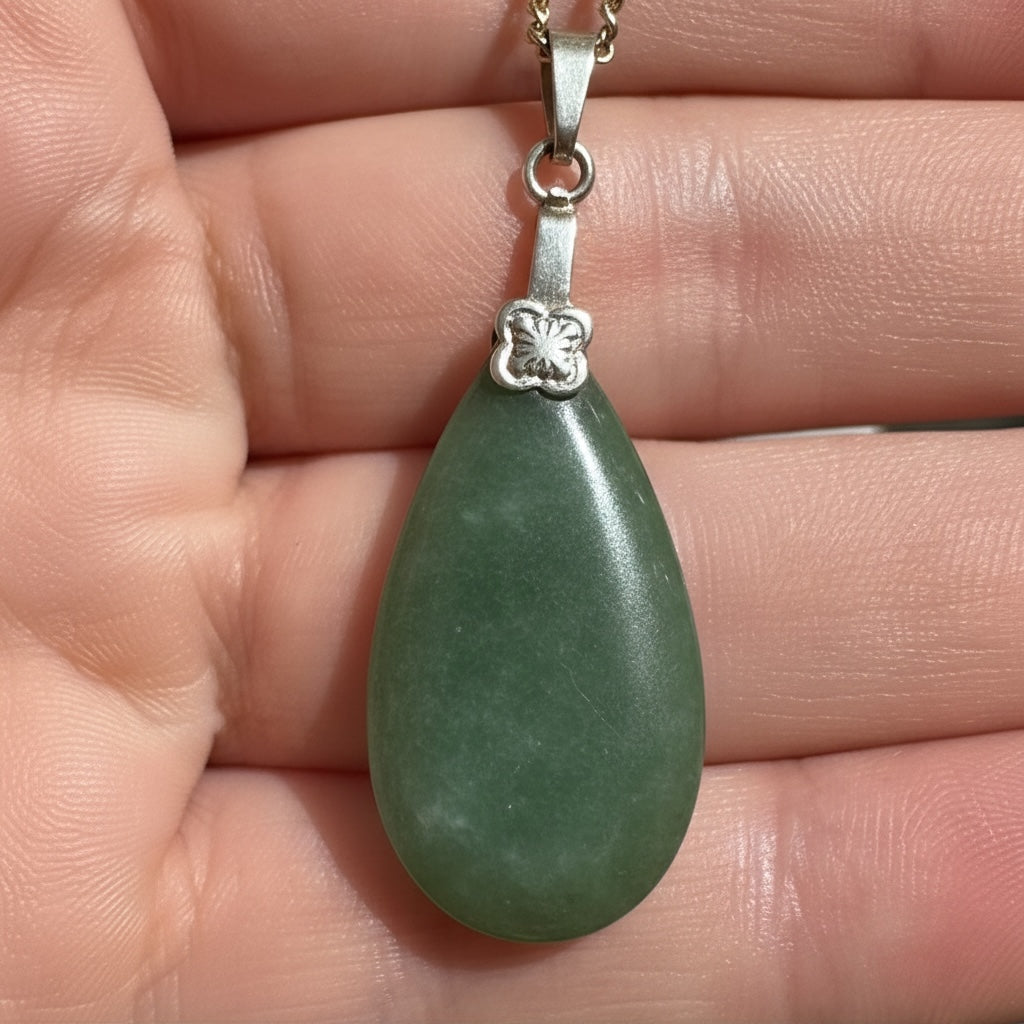 Nephrite Jade Teardrop Pendant