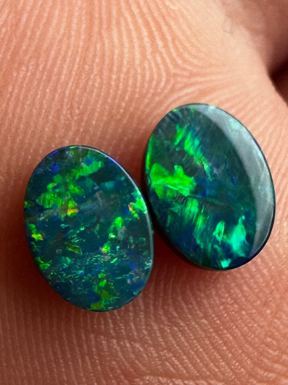 Opal Essence Australian Opal doublet pair 
