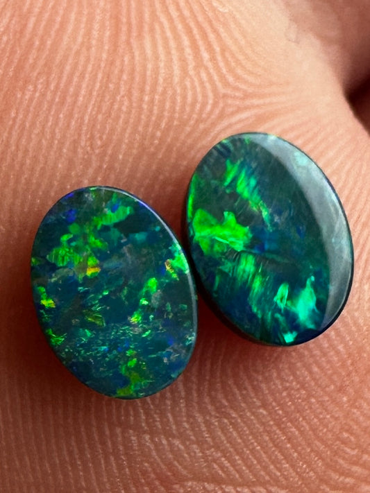 Opal Essence Australian Opal doublet pair 