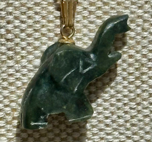 Australian Cowell green jade elephant blessing charm or pendant