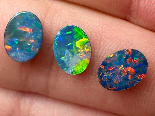 Opal Essence Australian Opal doublet pair 
