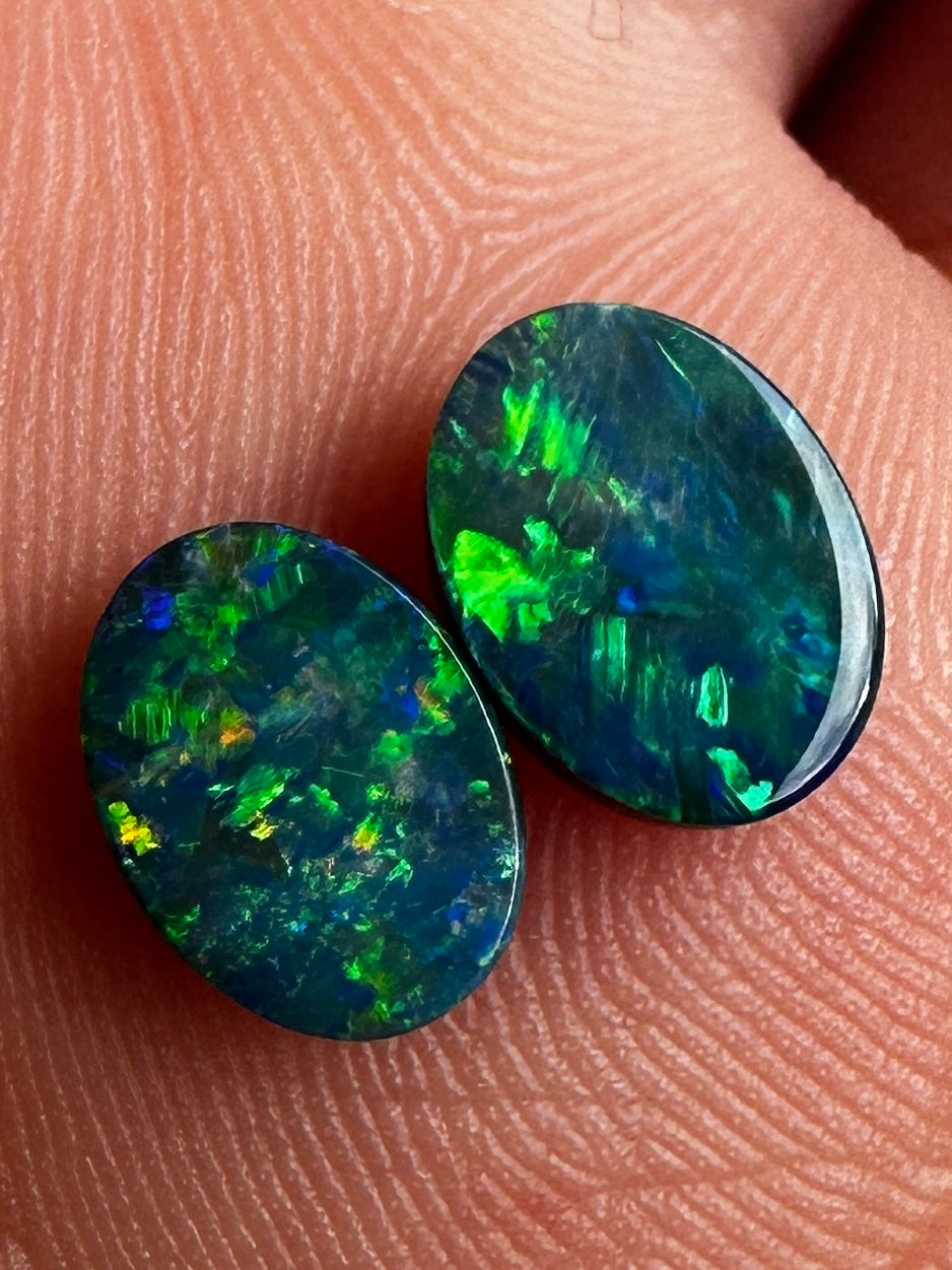 Opal Essence Australian Opal doublet pair 