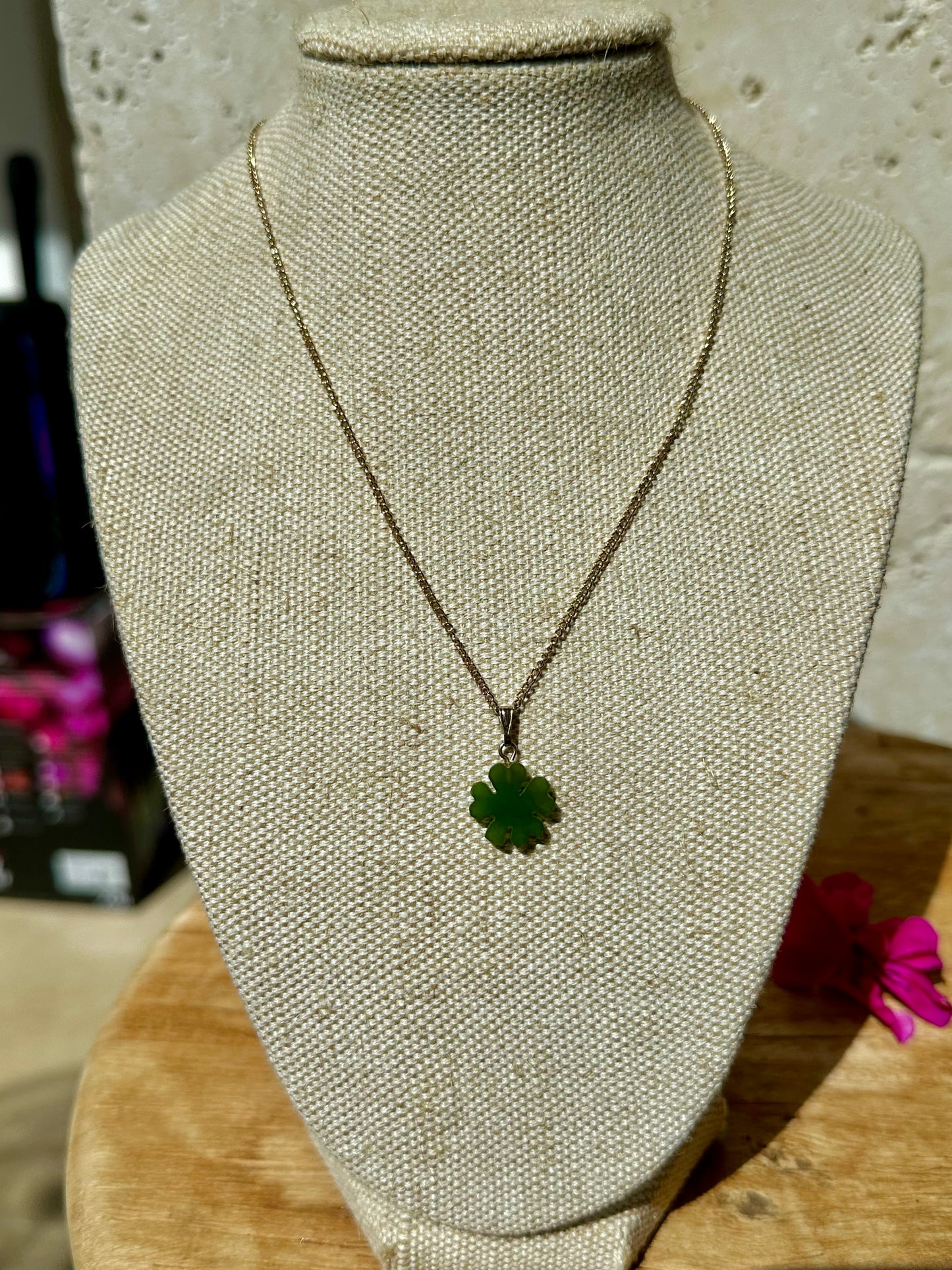 Australian Cowell Green Jade 4 leaf clover Blessing Charm or Pendant