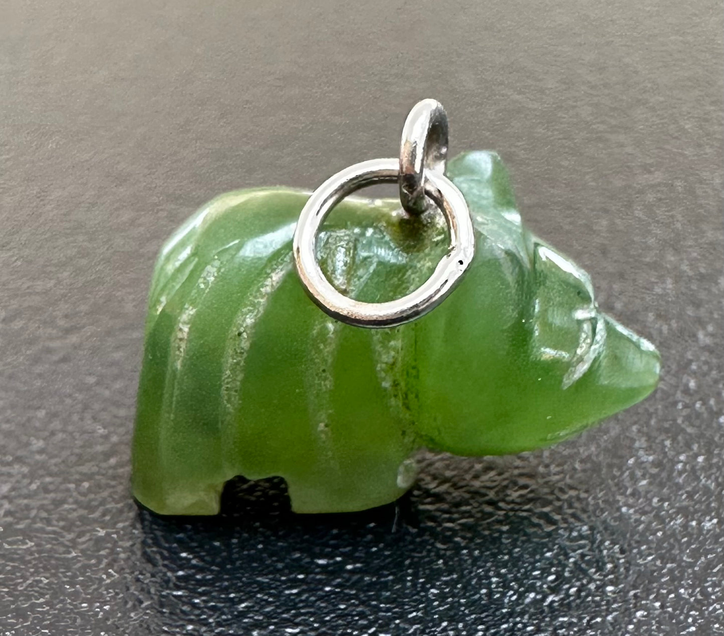 Australian Cowell green jade Bear blessing charm or pendant
