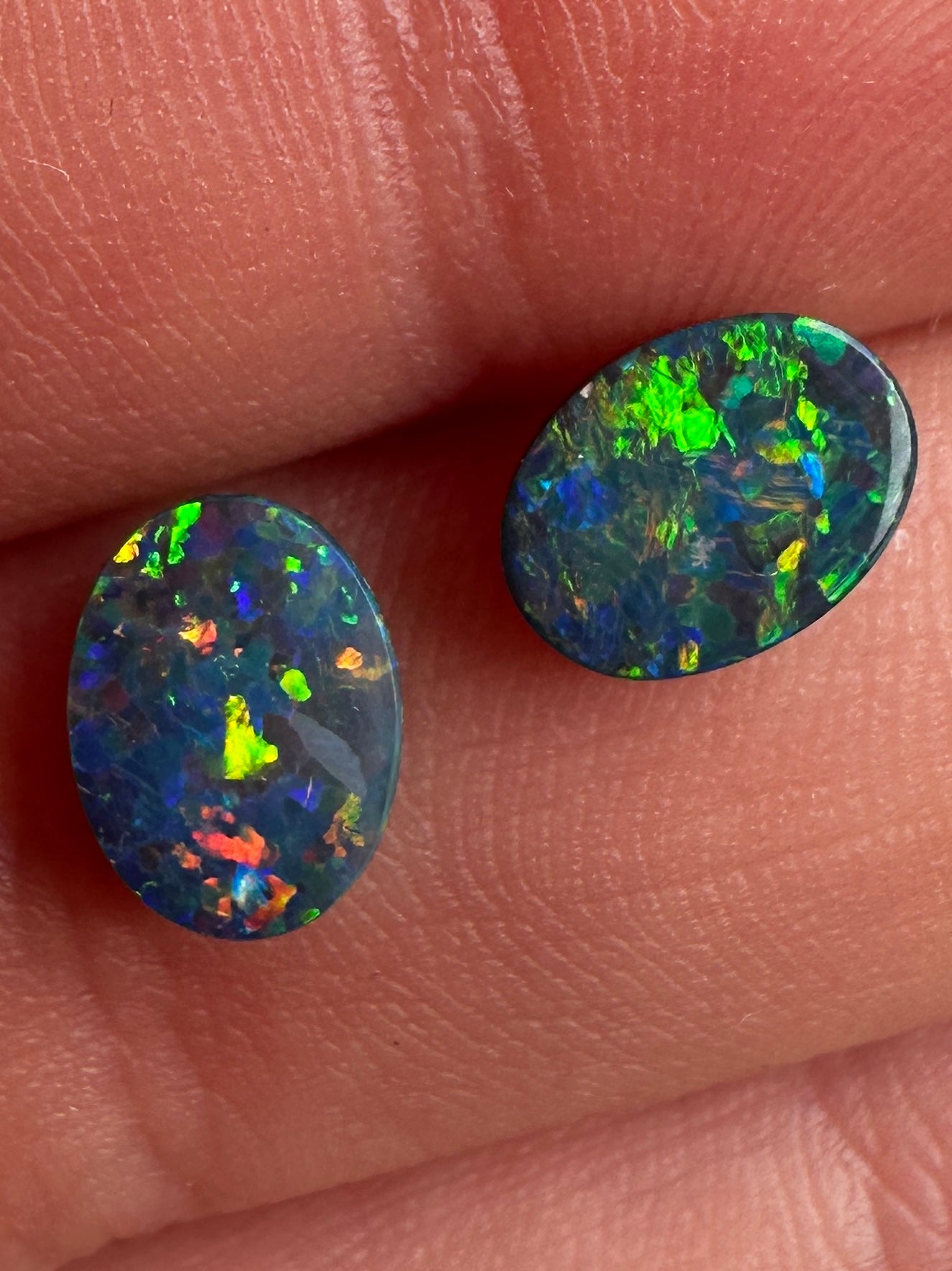 Opal Essence Australian Opal doublet pair 