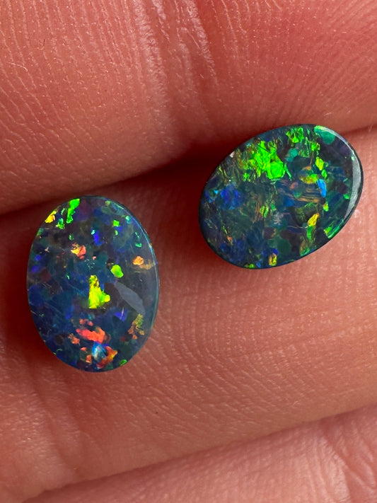 Opal Essence Australian Opal doublet pair 