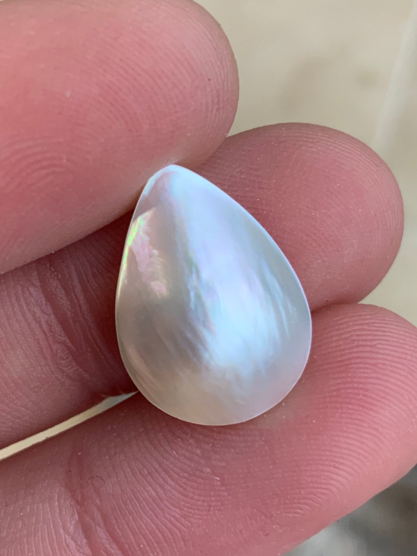 Opal Essence Mabe pearl white teardrop