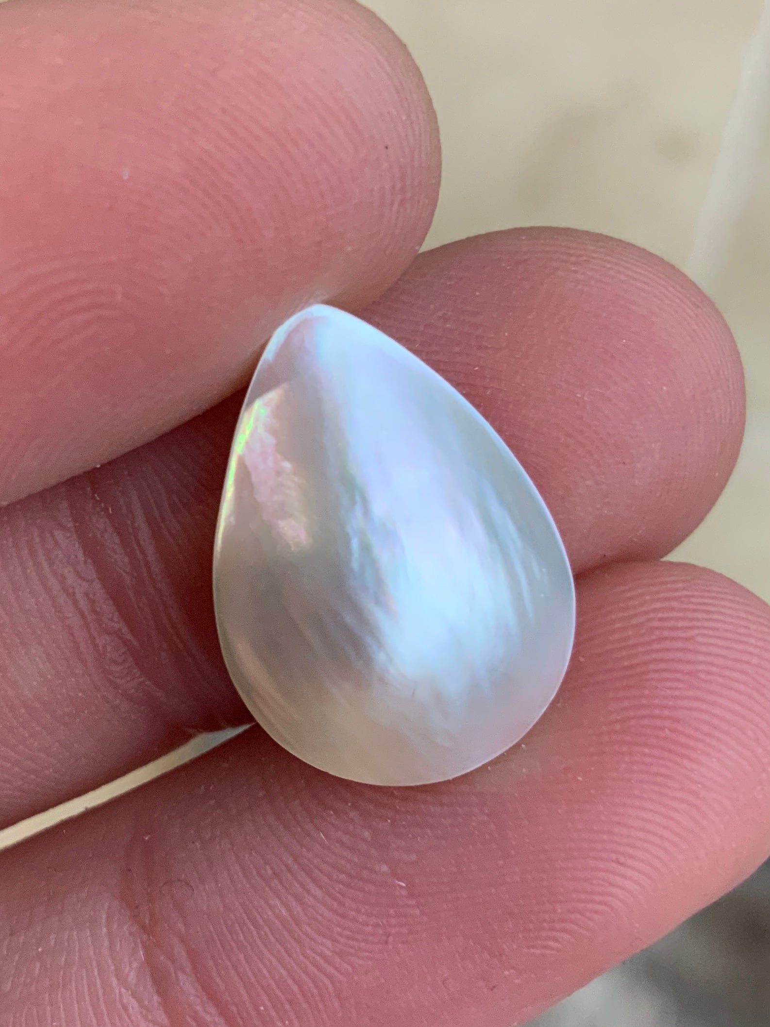Opal Essence Mabe pearl white teardrop
