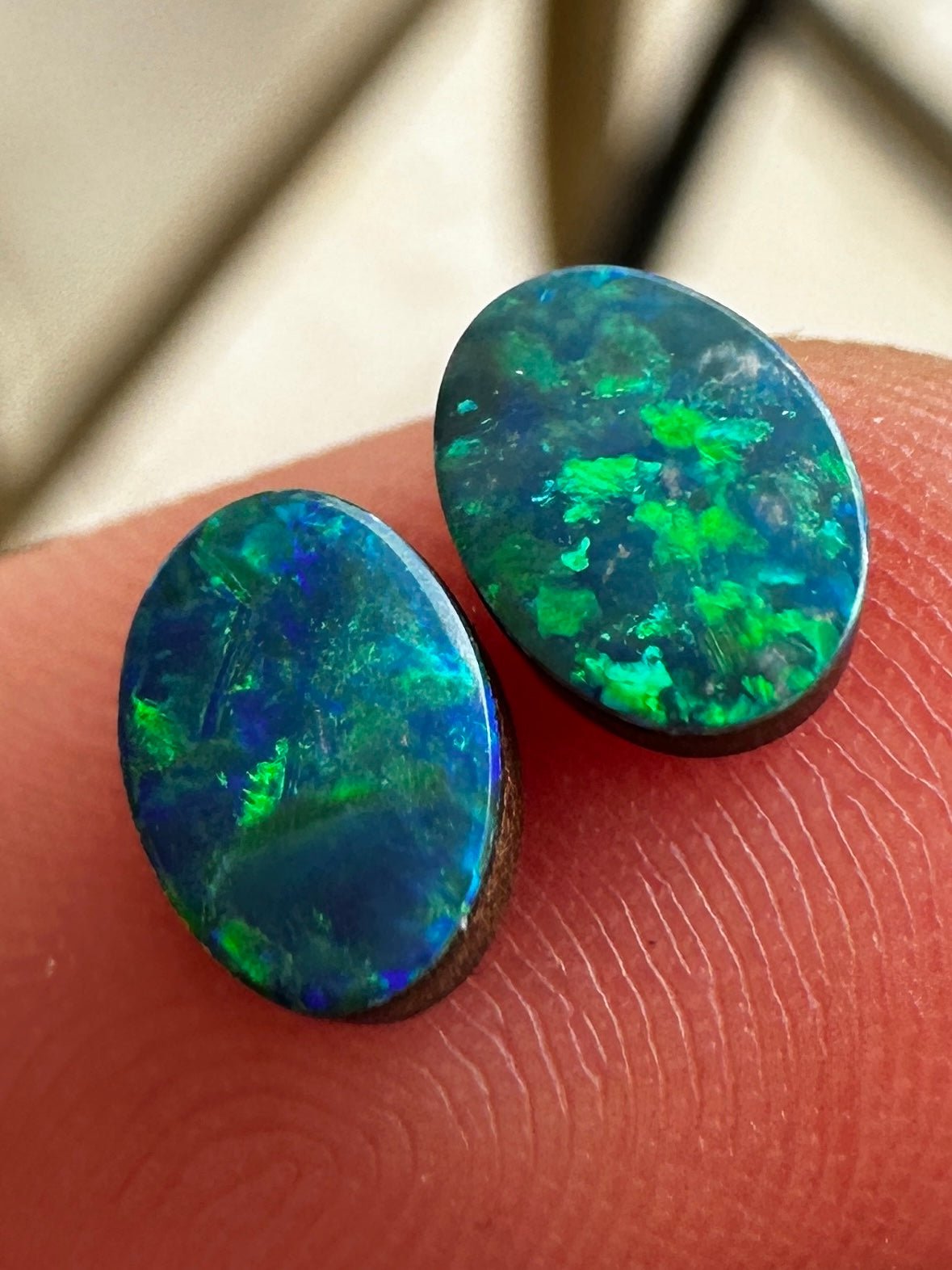 Opal Essence Opal doublet pair