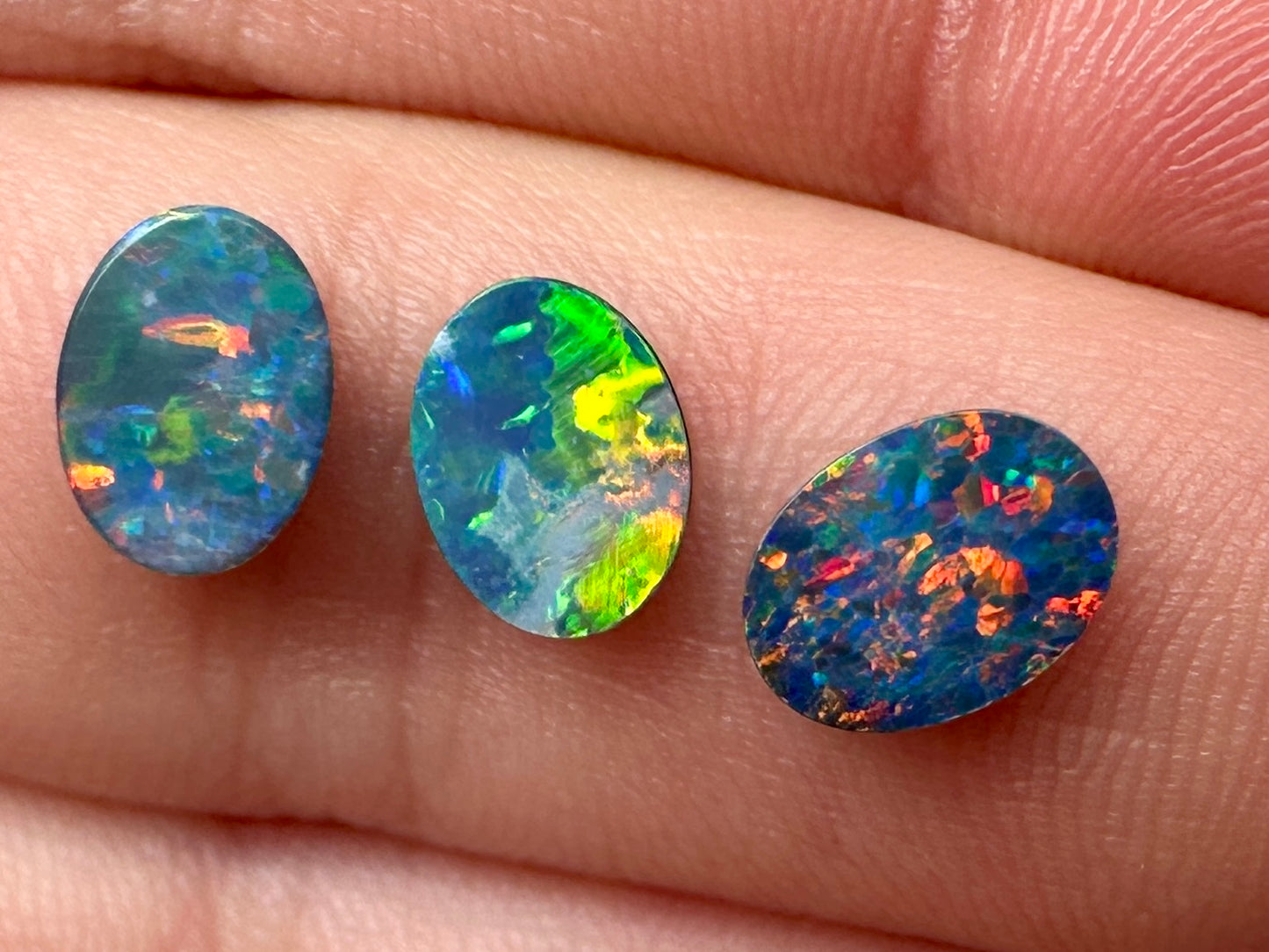 Opal Essence Australian Opal doublet pair 