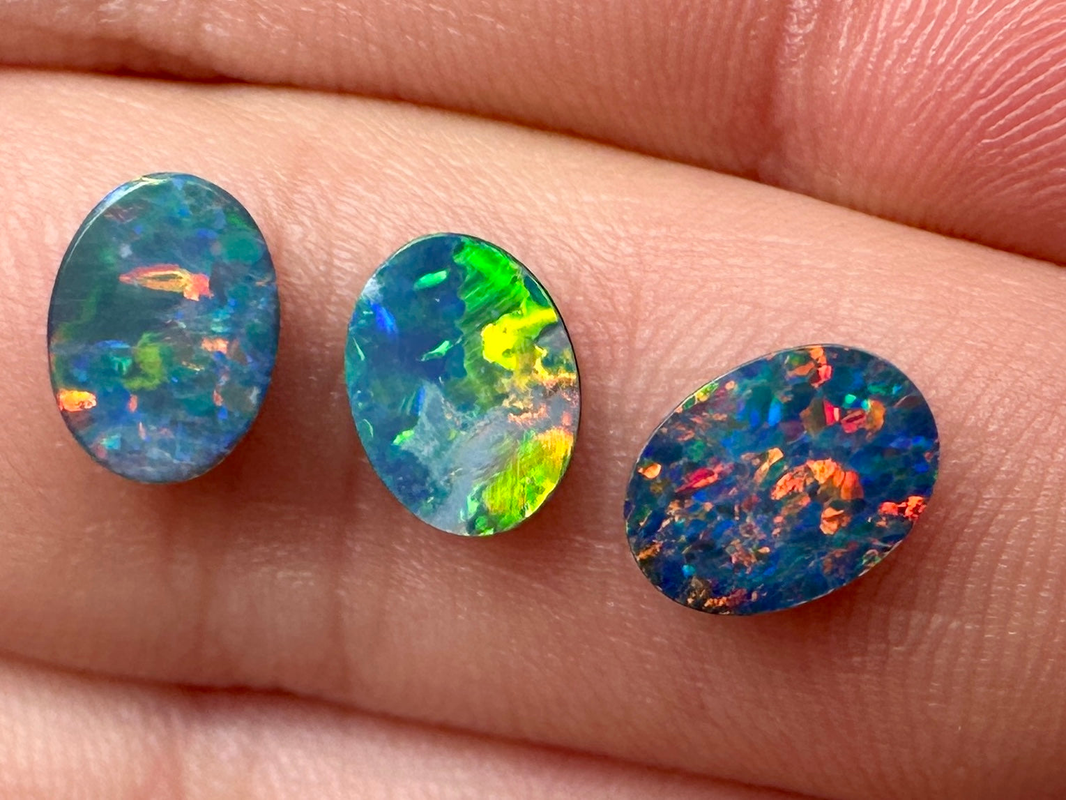 Opal Essence Australian Opal doublet pair 