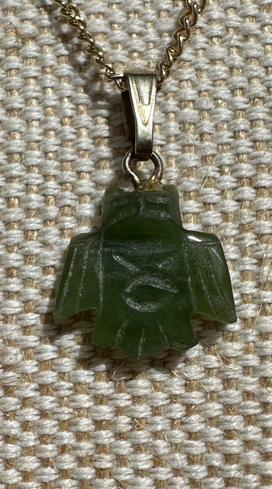 Jade Owl Blessing Charm or Pendant