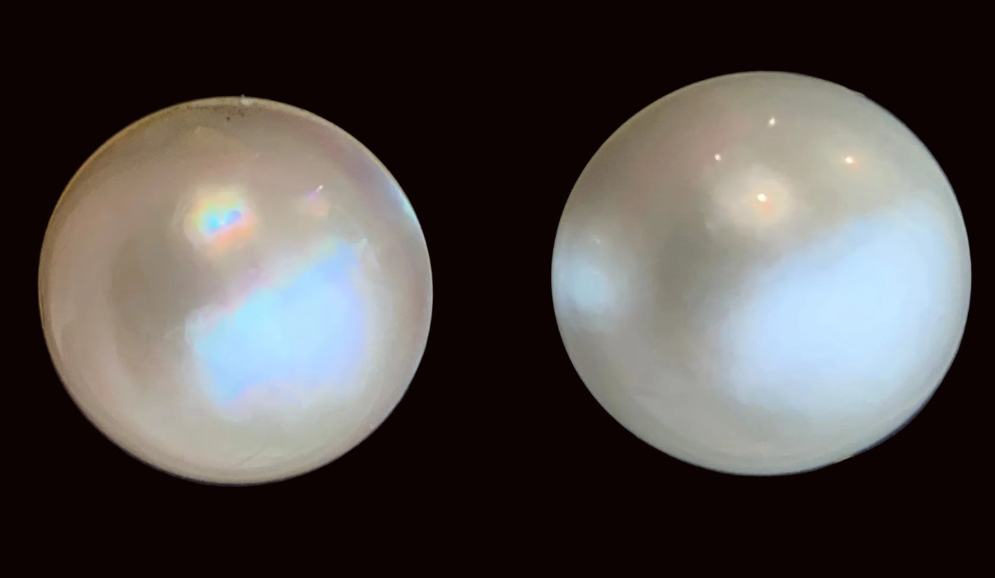 Opal Essence Mabe pearl white rounds
