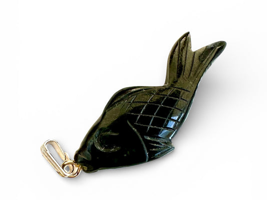Australian Cowell Green Jade Fish Blessing Charm or Pendant