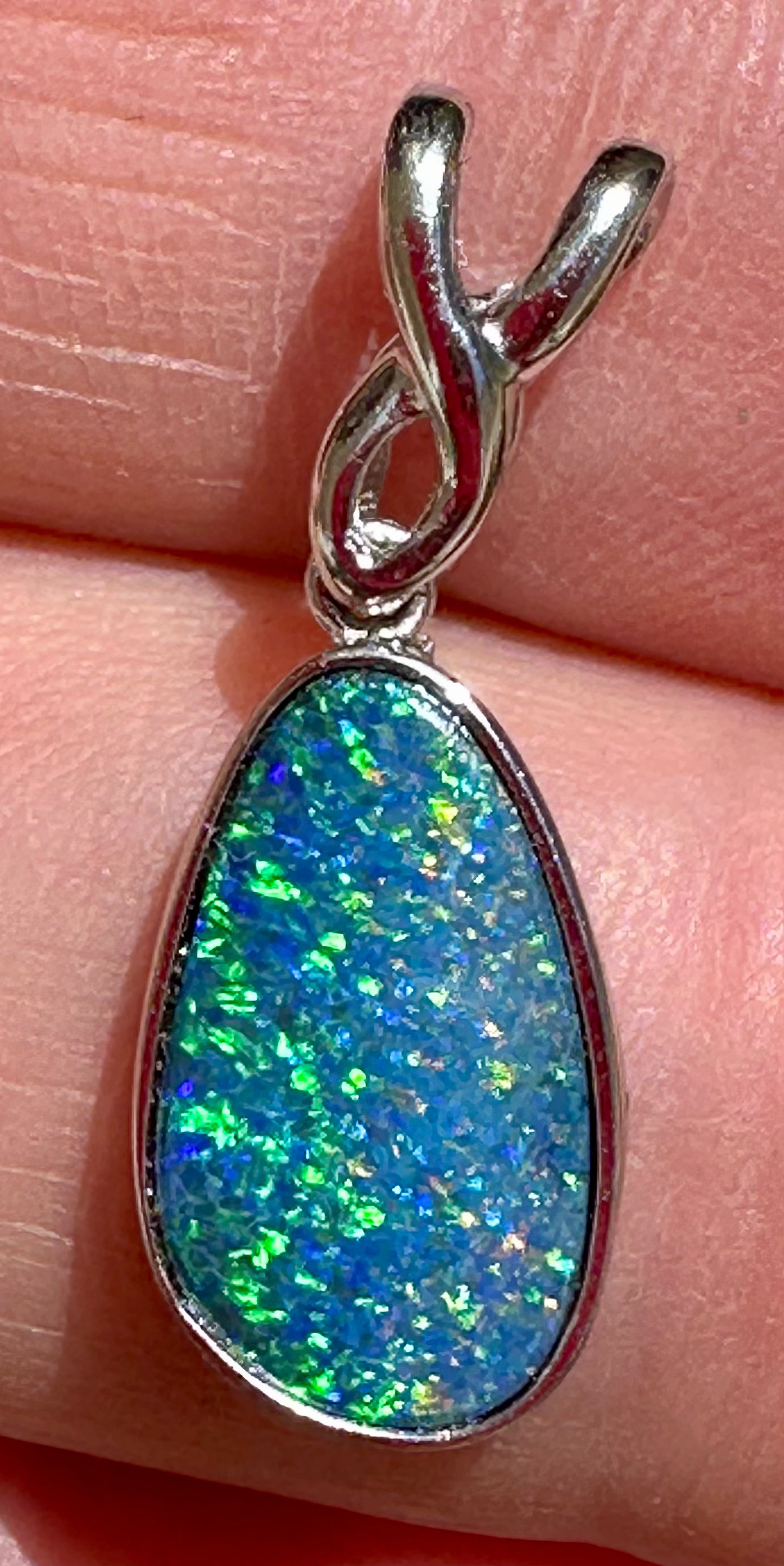 Australian sterling silver opal pendant